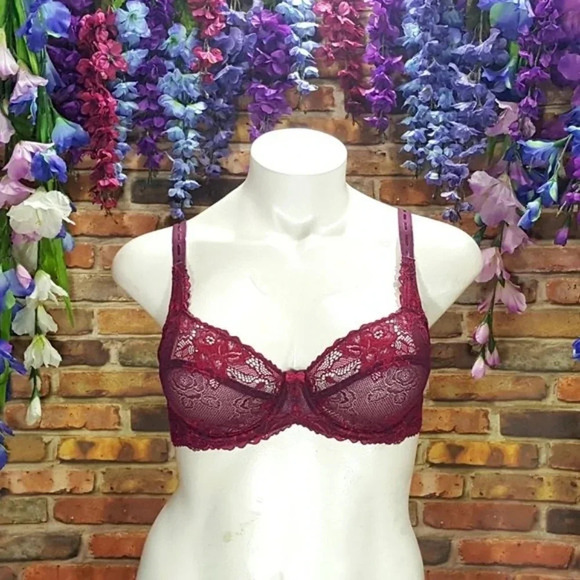 32G Paramour by Felina Madison UW Bra Grape Wine NWT - Picture 2 of 11